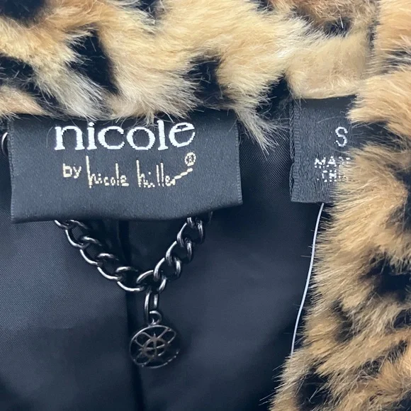 Nicole Miller Brown Teddy Jacket Faux Fur Plush - Picture 4 of 7